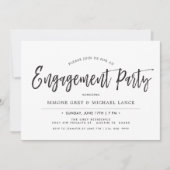 踊りの原稿|のミニマルなスタイルの婚約パーティ 招待状 (正面)