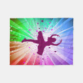 踊りの女の子の明るいライト毛布。 フリースブランケット (正面(横))