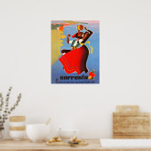 踊りの女の子ソレント,イタリア,ヴィンテージ旅行 ポスター (キッチン)