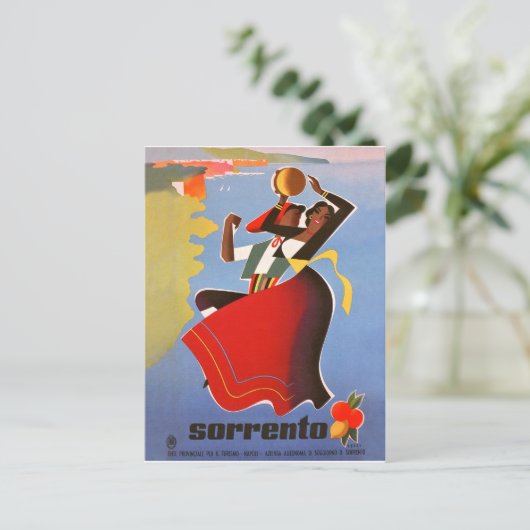 踊りの女の子ソレント,イタリア,ヴィンテージ旅行 ポストカード (スタンド正面)