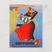 踊りの女の子ソレント，イタリア，ヴィンテージ旅行 ポストカード (正面)