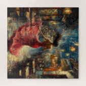 踊りの女性の赤 ジグソーパズル (横)