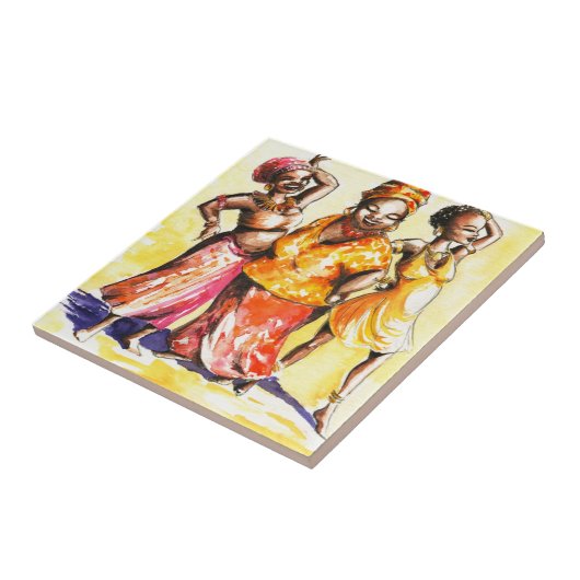 踊りの女性 タイル (側面)