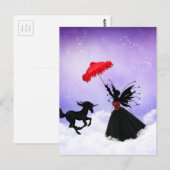 踊りの妖精とユニコーン ポストカード (正面/裏面)