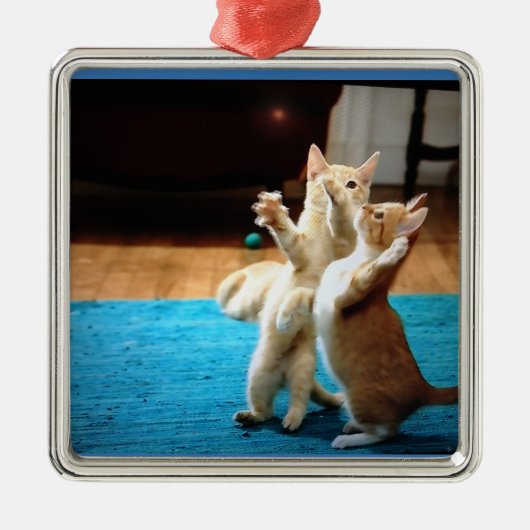 踊りの子猫の装飾品 メタルオーナメント (正面)