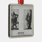 踊りの小作人およびバグパイププレーヤー1514年 メタルオーナメント (右)