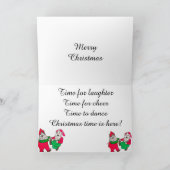 踊りの小妖精や小人のクリスマスカード シーズンカード (内部)