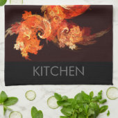 踊りの小鳥抽象芸術アートキッチンタオル キッチンタオル (折り畳み)