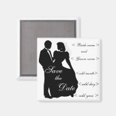 踊りの新郎新婦シルエットの好意 マグネット (正面/裏面)