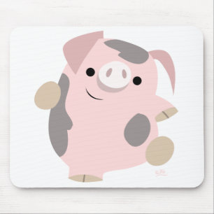 踊りの漫画のブタのmousepad マウスパッド