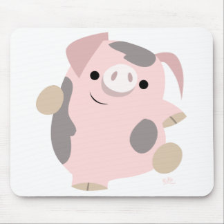 踊りの漫画のブタのmousepad マウスパッド