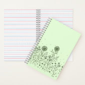 踊りの花が牧草地にライトグリーン ノートブック (内側)