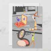 踊りの赤面誕生日 招待状 (正面)