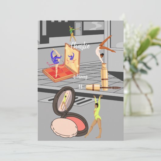 踊りの赤面誕生日 招待状 (スタンド正面)