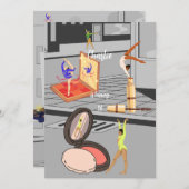 踊りの赤面誕生日 招待状 (正面/裏面)