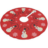 踊りの雪だるま ブラッシュドポリエステルツリースカート (アングル)