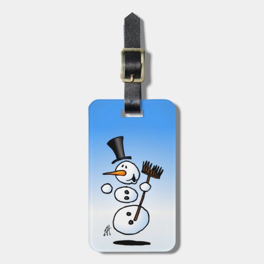 踊りの雪だるま ラゲッジタグ (正面縦)