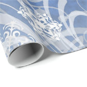踊りの雪片の青の休日 ラッピングペーパー (ロールコーナー)
