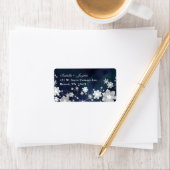 踊りの雪花冬の結婚式の住所 シール (インサイチュ)