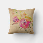 踊りの風 – 明るい赤紫色の花 クッション (裏面)