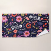 踊りの骨格フローラのパターン バスタオル (バスタオル)