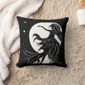 踊りの魔女ムーンライトハロウィーンA.I.おもしろい クッション (ブランケット)