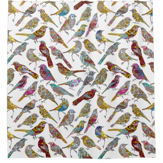 踊りの鳥エレガントでクラシックなShowertime シャワーカーテン (正面)