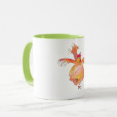 踊りの鶏が付いているマグ マグカップ (正面左)