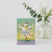 踊りの鶏のおもしろいの芸術のかわいく多彩で幸せなダンサー 名刺 (スタンド正面)