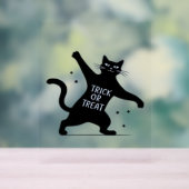 踊りの黒猫の不気味なトリック・オア・トレア アクリルサイン (ニュートラル)