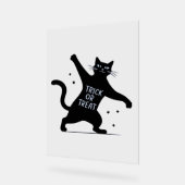 踊りの黒猫の不気味なトリック・オア・トレア アクリルサイン (傾斜)