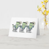 踊りのFrankiesの挨拶状 カード (黄色い花)