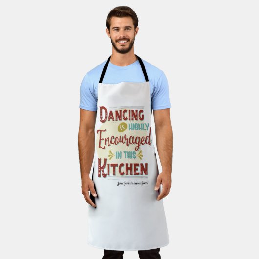 踊りはこの台所で非常に奨励されている エプロン (着用した状態)