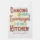 踊りはこの台所で非常に奨励されている キッチンタオル (縦)