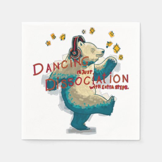 踊りは余分なステップと単なる解離 スタンダードカクテルナプキン (正面)