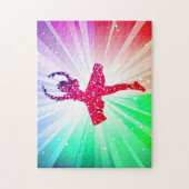 踊りは美しいダンサーとパズルをライト。 ジグソーパズル (縦)