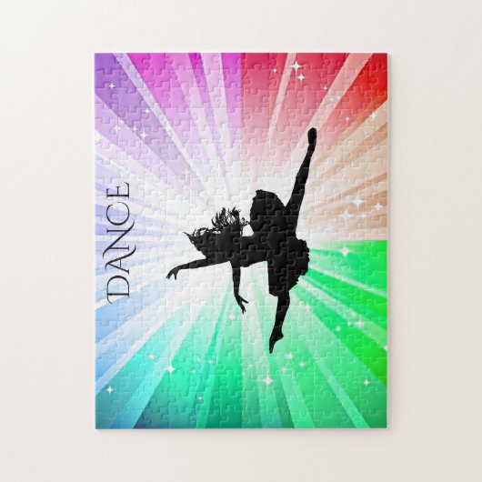 踊りは美しいダンサーとパズルをライト。 ジグソーパズル (縦)