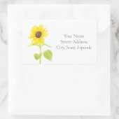 '踊りひまわり'ラベル 長方形シール (バッグ)