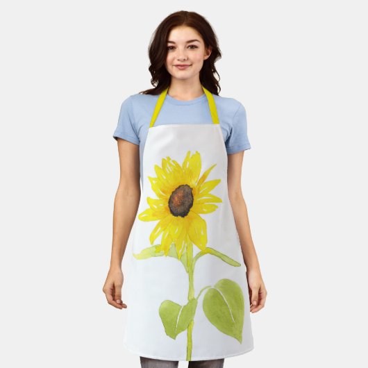 「踊りひまわり」 エプロン (着用した状態)