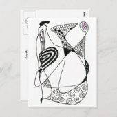 「踊りへん」抽象芸術はがき ポストカード (正面/裏面)