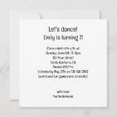 踊りましょう！バレエを踊る馬, 馬  招待状 (裏面)