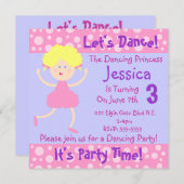 踊りましょう~パーティーの時間~子供の誕生日のパーティー 招待状 (正面/裏面)