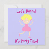 踊りましょう~パーティーの時間~子供の誕生日のパーティー 招待状 (裏面)