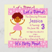 踊りましょう~パーティーの時間~子供の誕生日のパーティー 招待状 (正面/裏面)