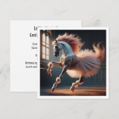 踊りましょう! 馬がバレエを踊る、 馬 招待状 (正面/裏面)