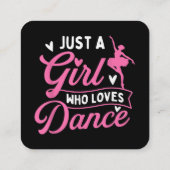 踊りを愛する女の子 – ダンサー踊り恋人 スクエア名刺 (裏面)