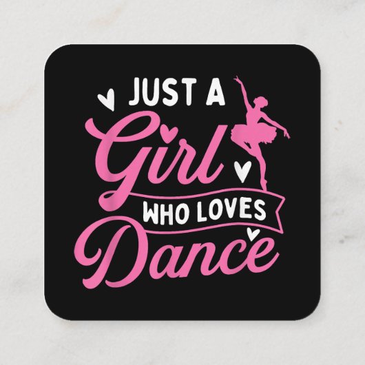 踊りを愛する女の子 – ダンサー踊り恋人 スクエア名刺 (裏面)