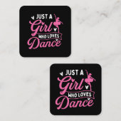 踊りを愛する女の子 – ダンサー踊り恋人 スクエア名刺 (正面/裏面)