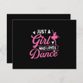 踊りを愛する女の子 – ダンサー踊り恋人 出欠カード (正面/裏面)