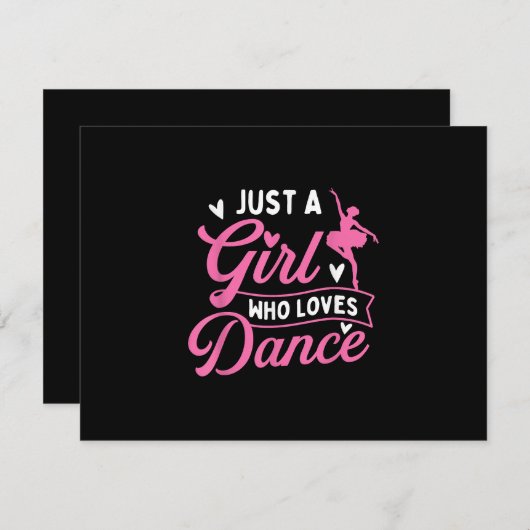 踊りを愛する女の子 – ダンサー踊り恋人 出欠カード (正面/裏面)